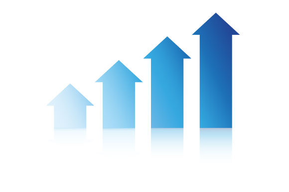 Blue Arrow Graph Diagram Template Vector