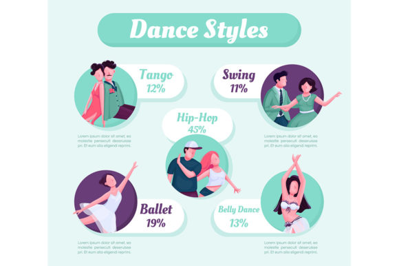 Dance Style Flat Color Vector Template
