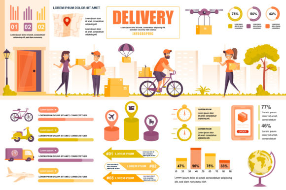Delivery Infographic Design Template Graphics