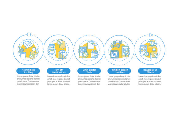 Fighting Screen Addiction Infographic Graphics