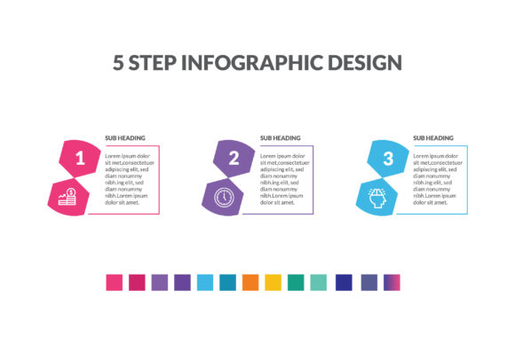 Infographic Template Multi-color 3 Step