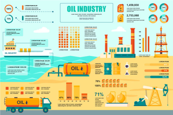 Oil Industry Infographic Design Template