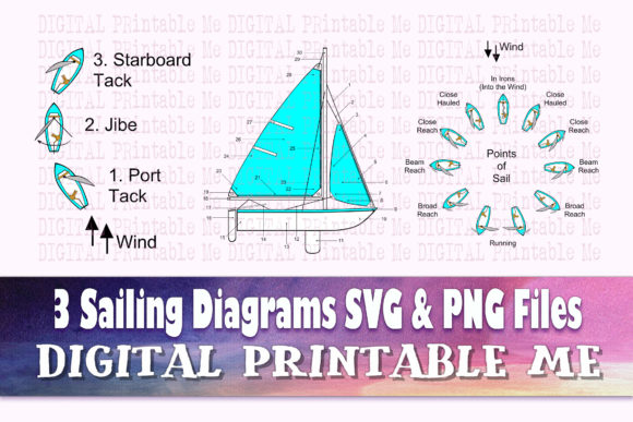 Sailing Diagram SVG PNG 3 Clip Art Image