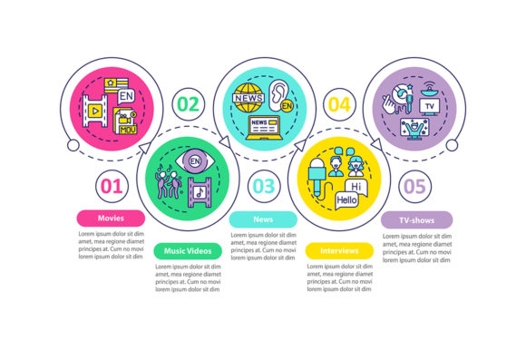 Video Learning Vector Infographic Graphics
