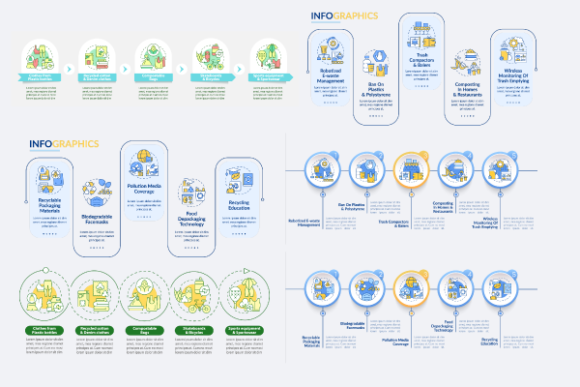 Waste Recycling Infographic Bundle: Graphics for Real Content Publishing